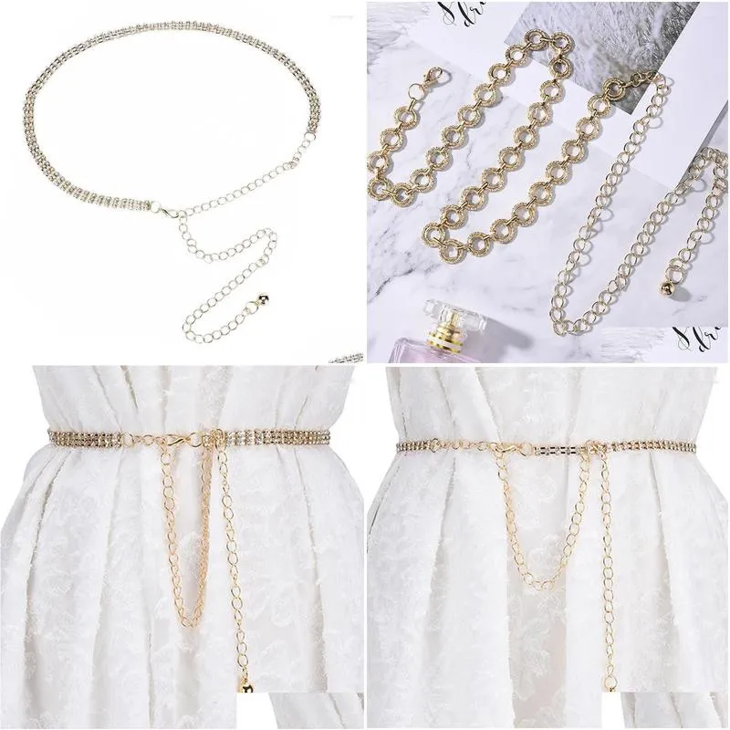 Rhinestone Embellished Boho Belts For Dresses With Adjustable Metal Chain And Pearl Decoration Elegant And Thin Waist Strap For Dresses And Accessories From Bdeoo 7.78 DHgate.Com