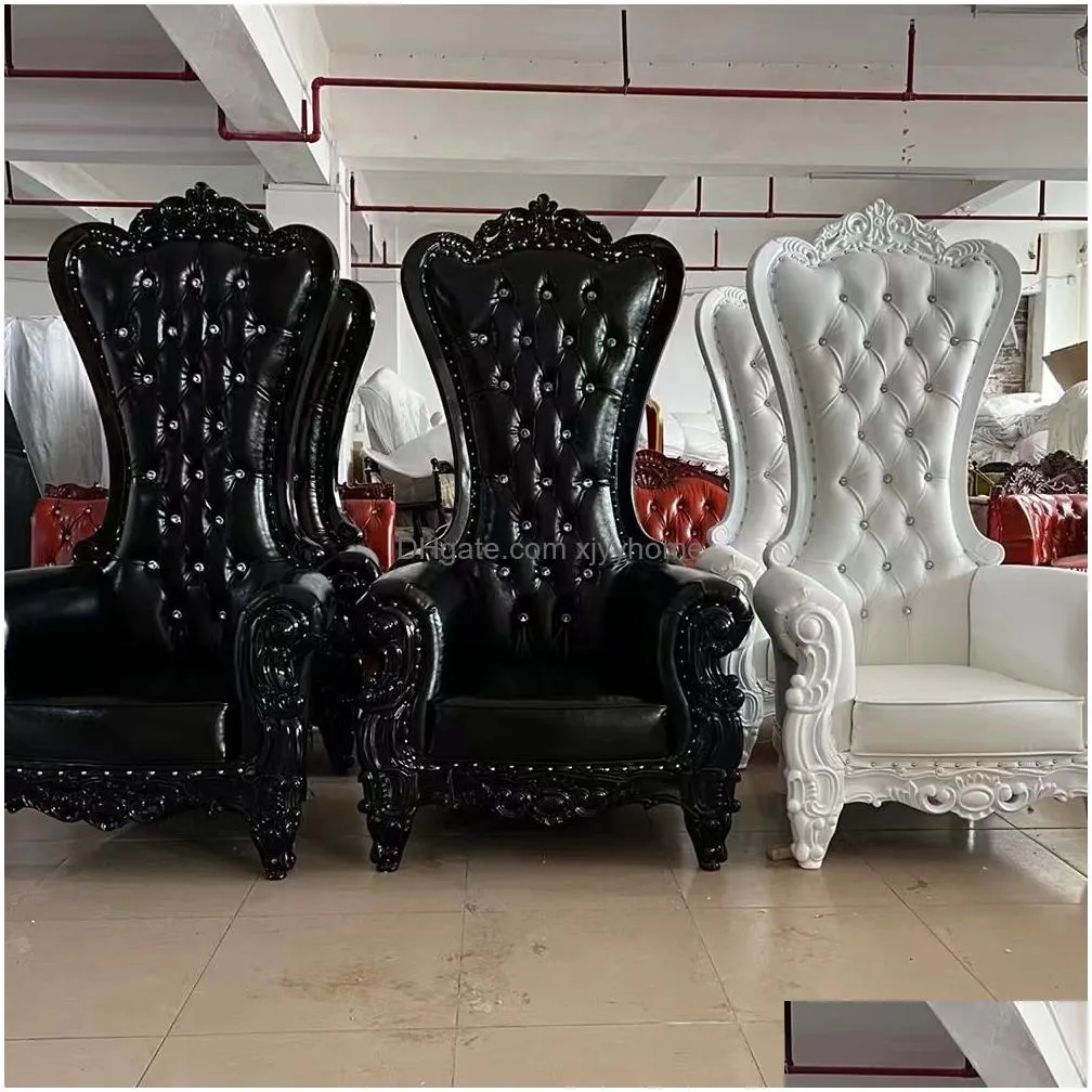 Dining Room Manufacturer High Back King Chair Wholesale And Wedding Beige White Throne For Decoration Drop Delivery Garden Dhws0