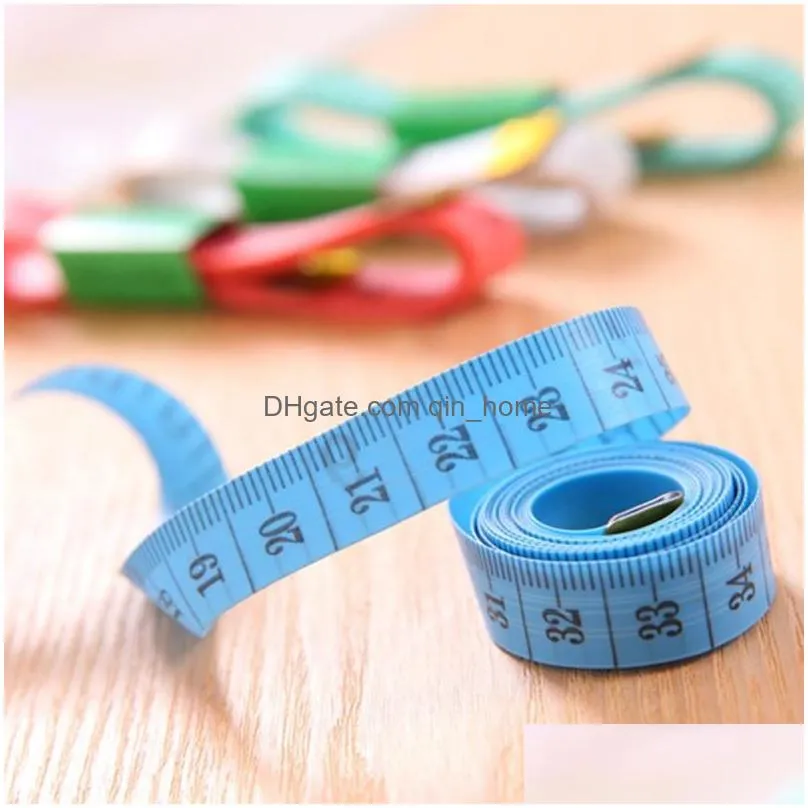 wholesale portable colorful body measuring ruler inch sewing tailor tape measure soft tool 1.5m sewings measurings tapes