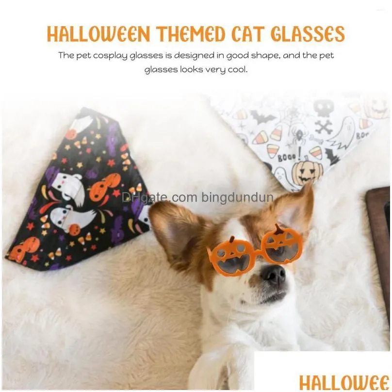 Dog Apparel Decorative Glasses Party Cosplay Pet Halloween Cute Sunglasses Eyewear Cat Plastic Creative Drop Delivery Dh5Ci