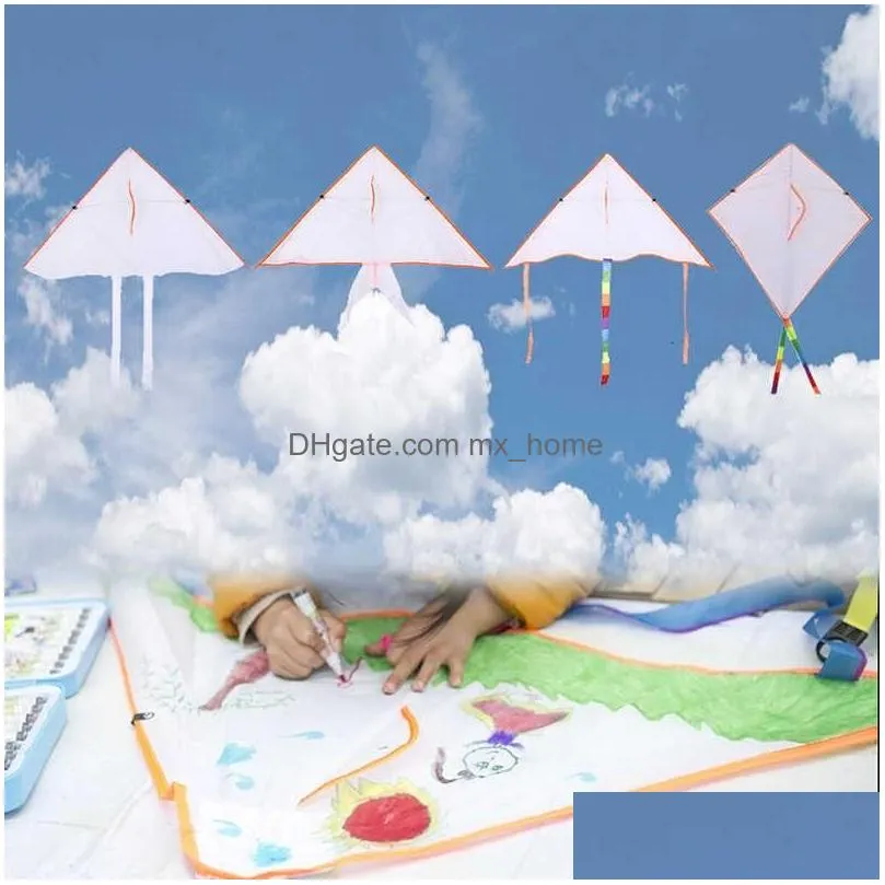 kite accessories 4 style diy painting colorful flying foldable outdoor beach kite children kids sport funny toy7577045