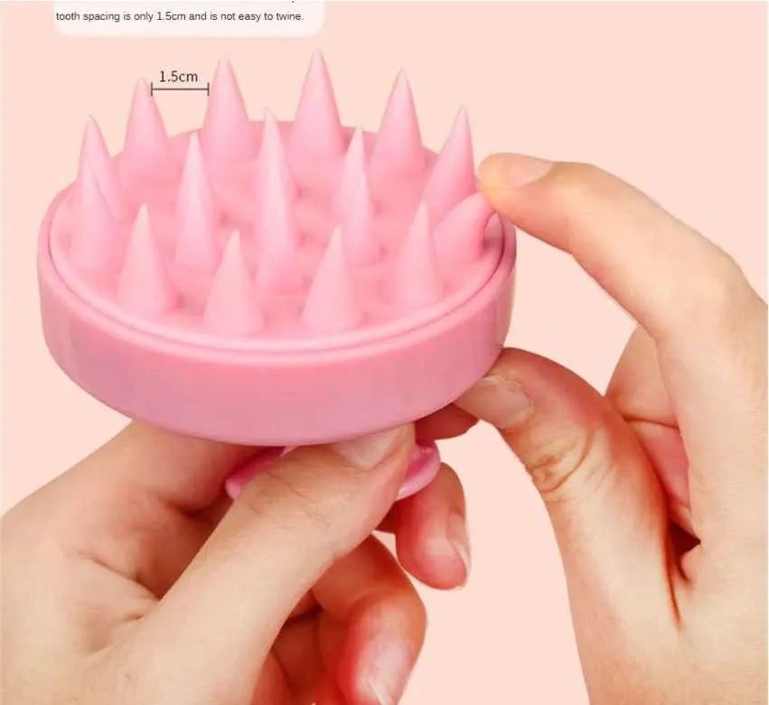 Silicone Scalp Massage Comb Handheld Round Soft Shampoo Brush Portable Hair Clean Tool Hair Care Women Beauty Bathroom Combs