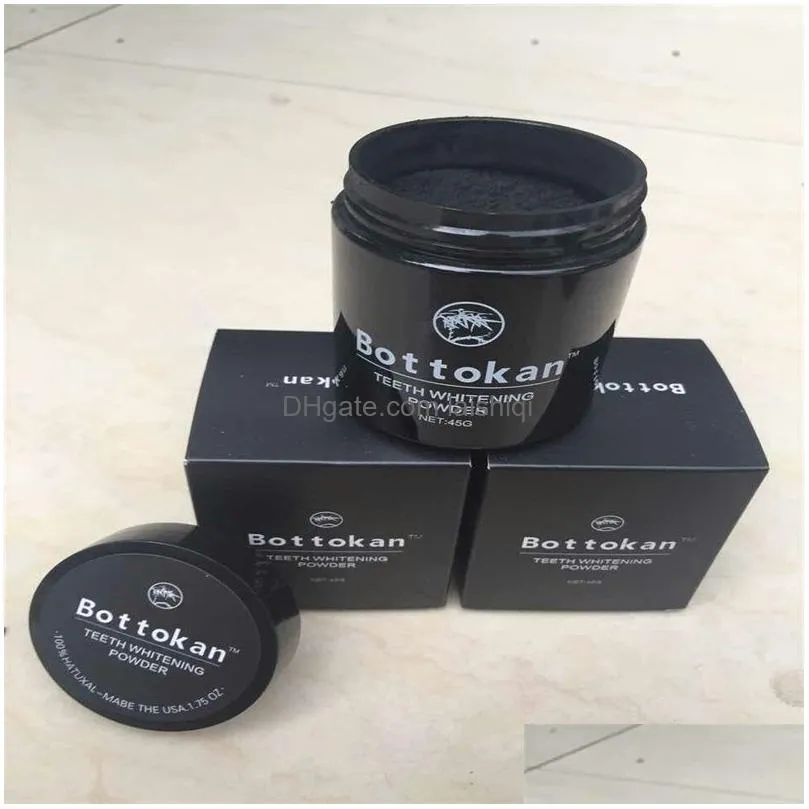 45g hardcover color box teeth whitening black activated carbon bamboo charcoal tooth powder