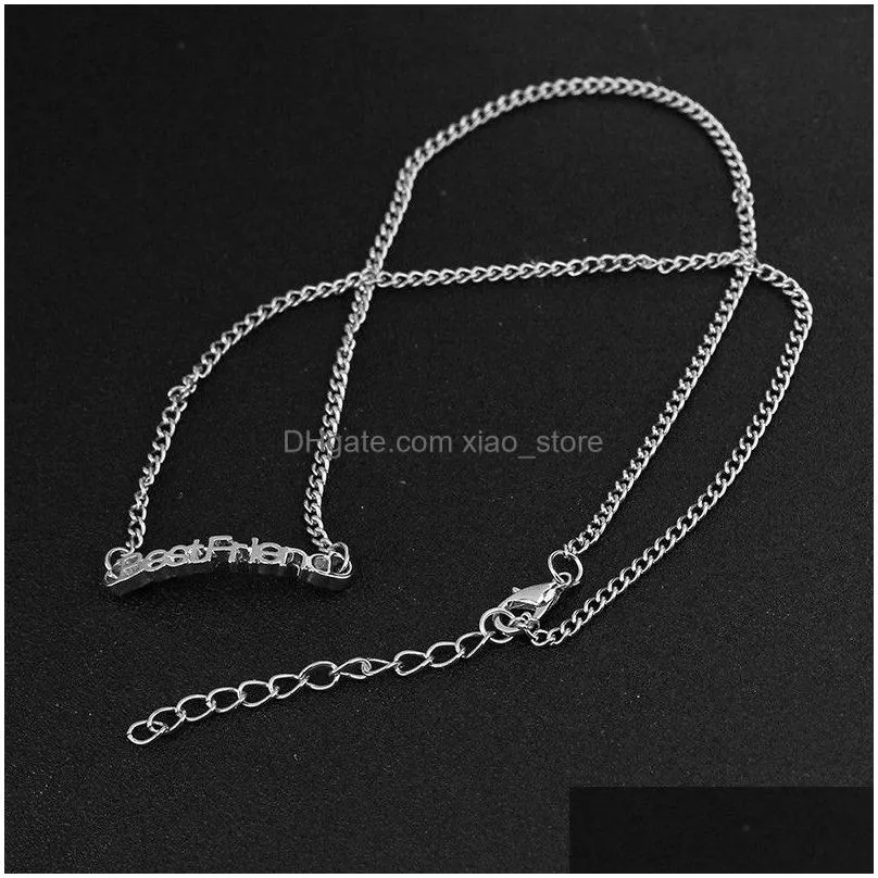  friends letter gold pendant necklace designer woman alloy silver plated necklaces pendants with chain for women jewelry chokers fashion accessories