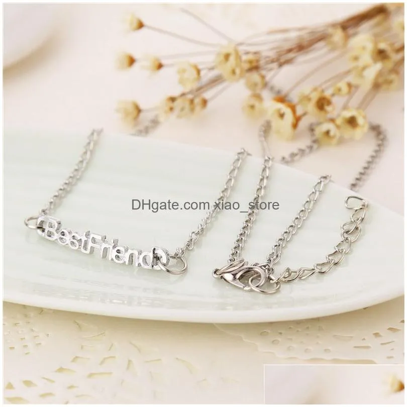  friends letter gold pendant necklace designer woman alloy silver plated necklaces pendants with chain for women jewelry chokers fashion accessories