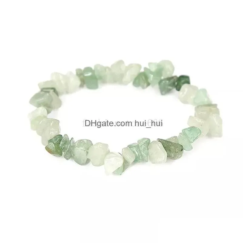 natural gem stone bracelet irregular crystal stretch chip beads nuggets bracelets bangles quartz chakra wristband for women gift