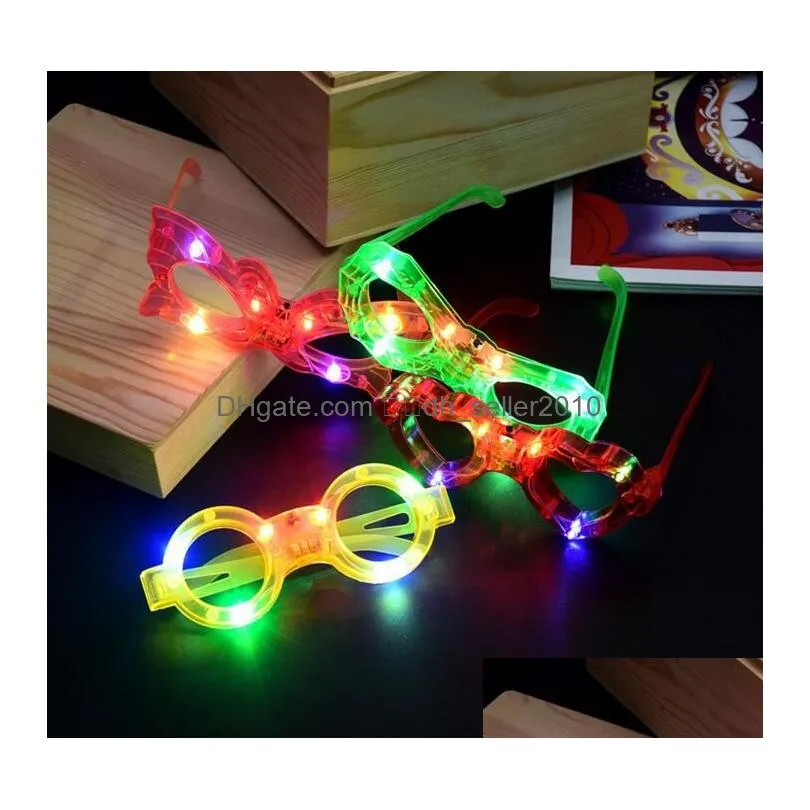 Other Event & Party Supplies Fashion Heart Butterfly Flashing Led Glasses Luminous Party Decorative Lighting Classic Gift Bright Light Dhyft