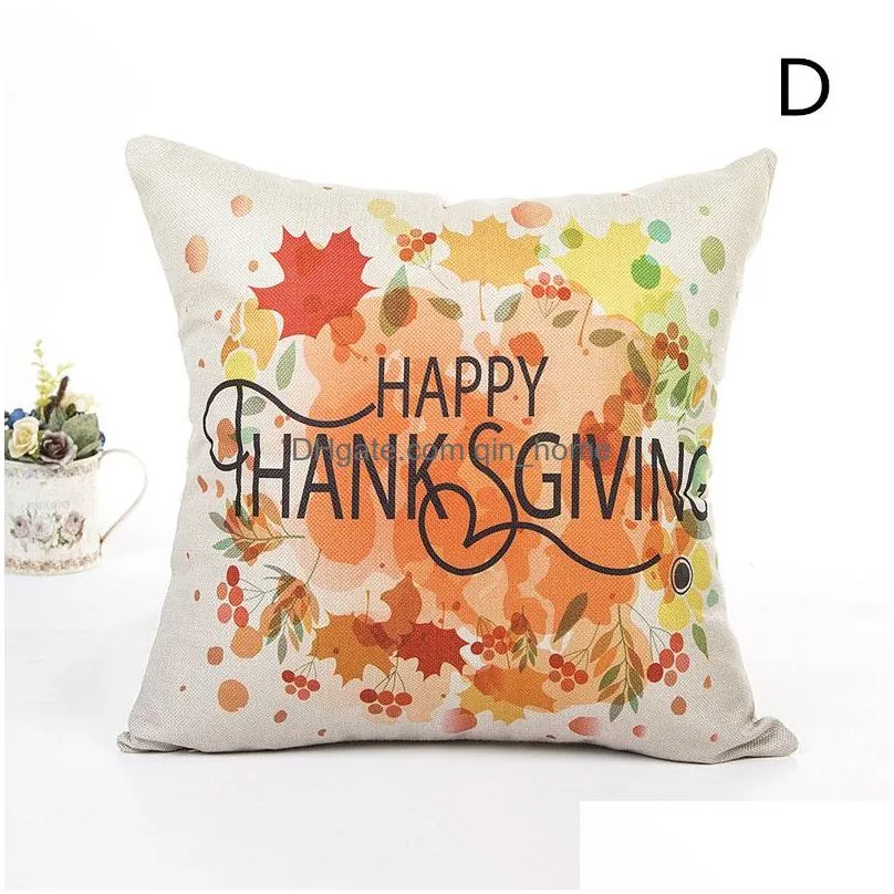thanks giving style cotton linen cushion cover fruit flower printed pillow case for sofa car home decorative