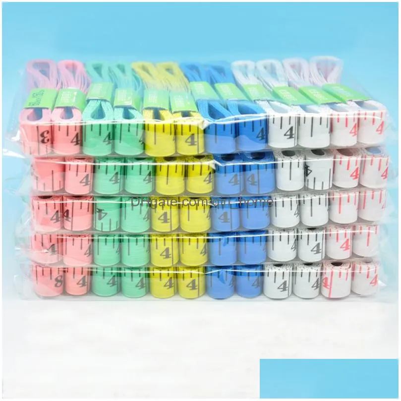 wholesale portable colorful body measuring ruler inch sewing tailor tape measure soft tool 1.5m sewings measurings tapes