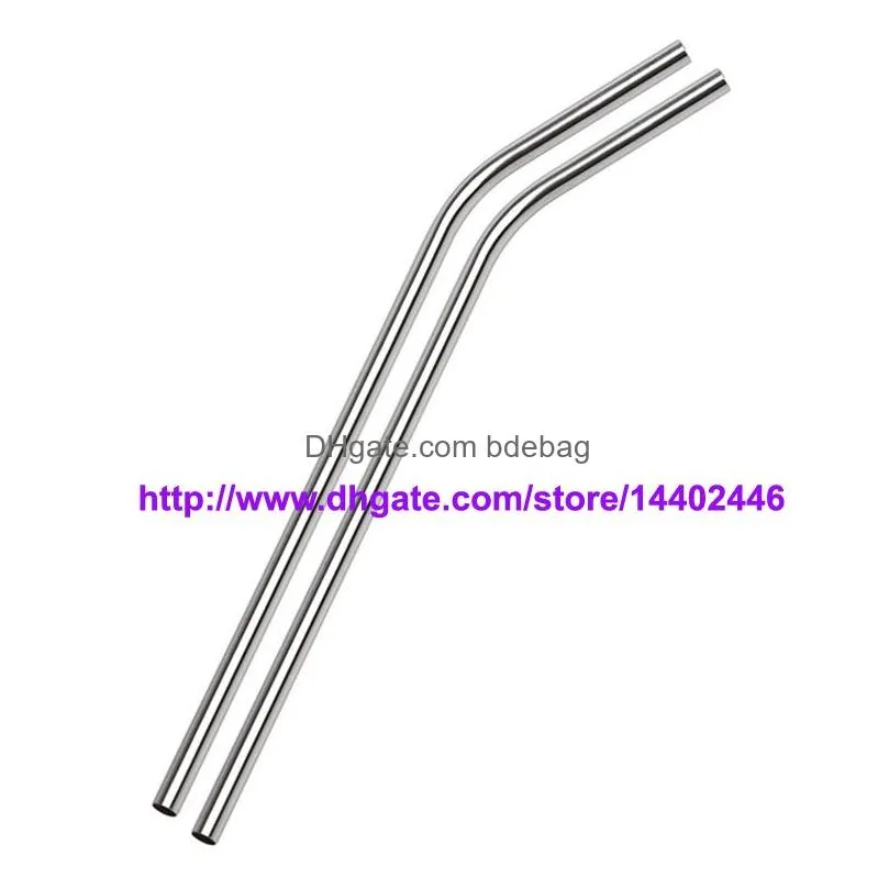 100pcslot stainless steel straw steel drinking straws 85quot 10g reusable eco metal drinking straw bar drinks pa8781264
