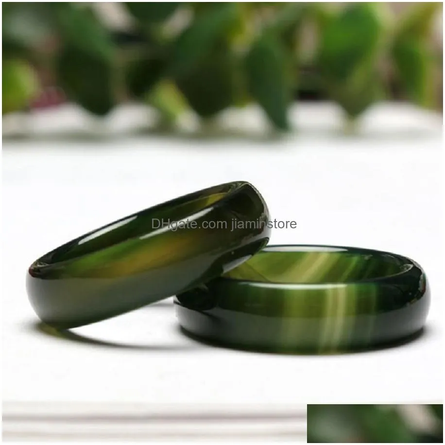 Band Rings Natural Agate Mti Color Ring Deli Very0123456787855775 Drop Delivery Jewelry Ring Dh0Tb