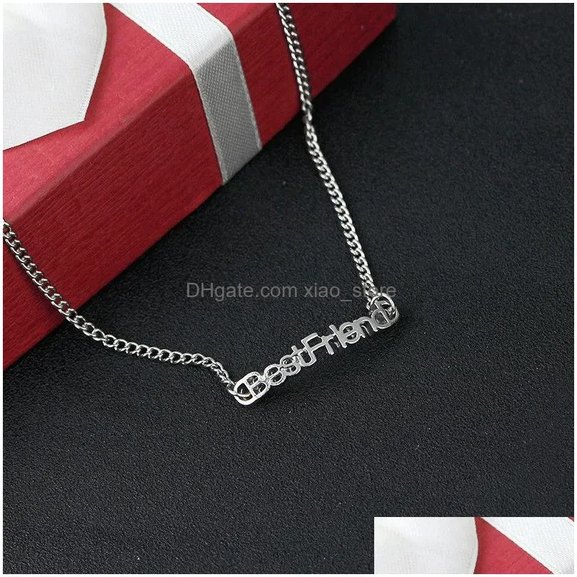  friends letter gold pendant necklace designer woman alloy silver plated necklaces pendants with chain for women jewelry chokers fashion accessories