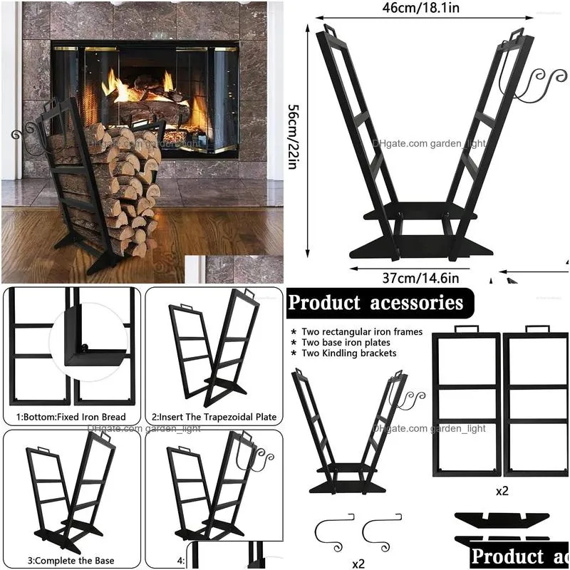 kitchen storage american style firewood rack stove tool fireplace baking wood stacking home organization and