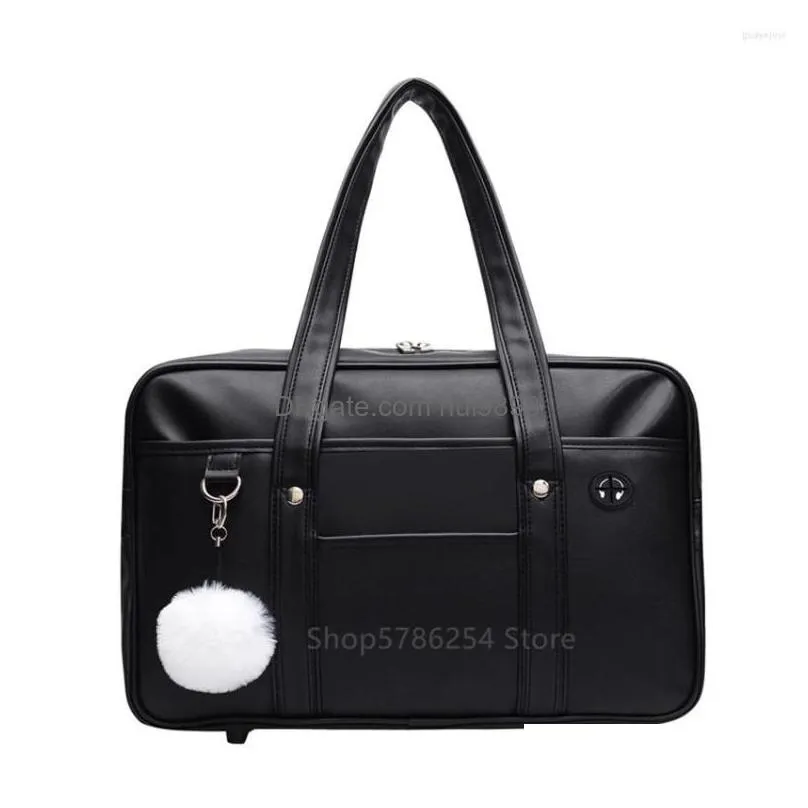 clothing sets japanese school uniform college american girl doll jk bag pu leather student handbags for women hairball casual shoulder