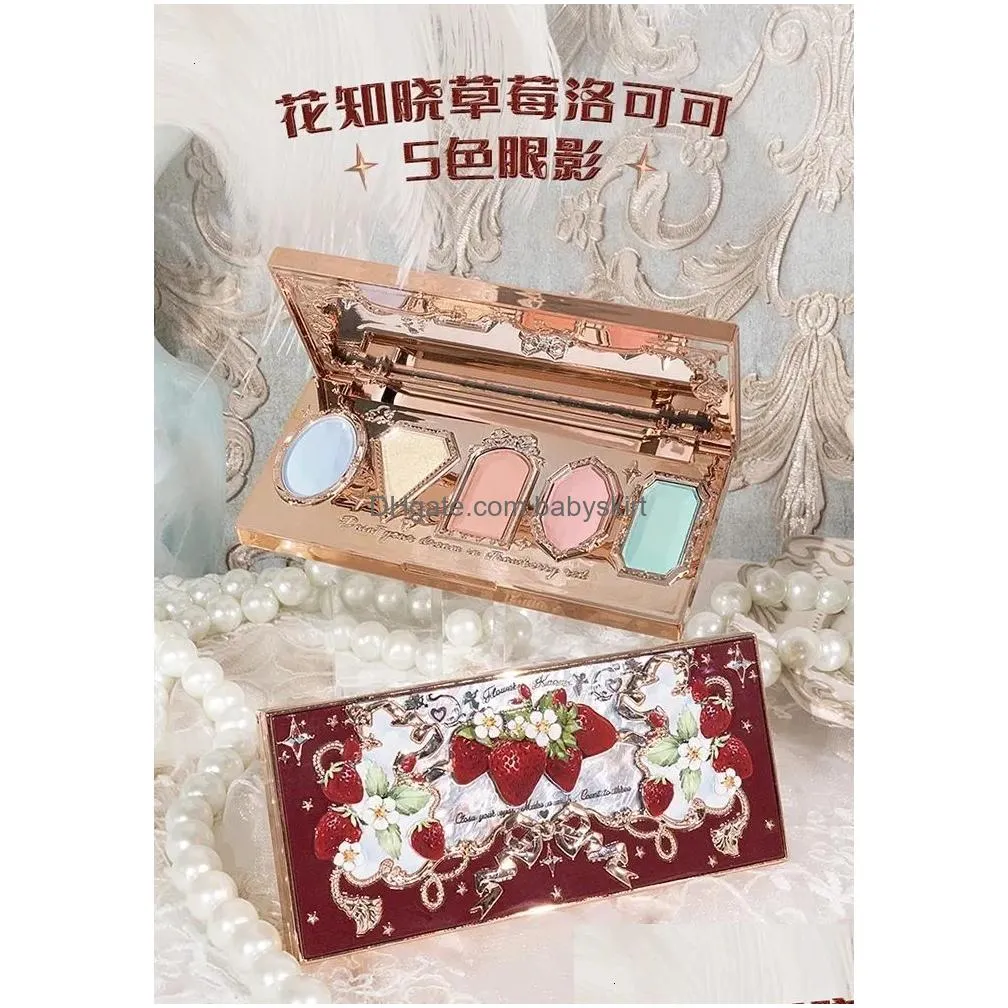 Eye Shadow Flower Knows Stberry Rococo Jewel Eyeshadow Palette 5 Colors Pearlescent Mashed Potatoes 2302115932433 Drop Delivery Dhn1E