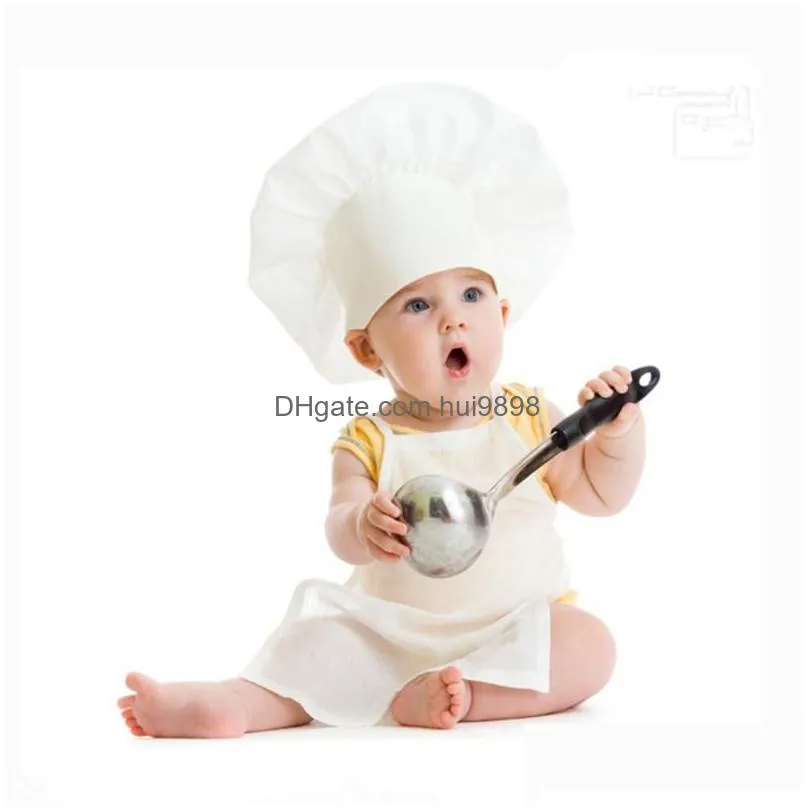 clothing sets baby chef hat set pographic junior apron children cooking tools girls boys kitchen accessories