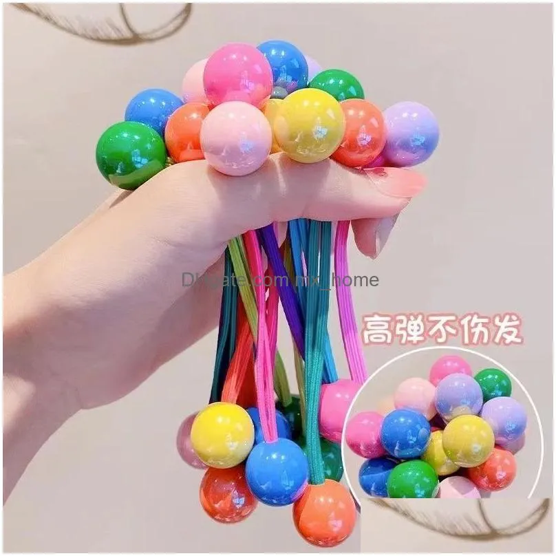 childrens candy color hair circle high quality high ponytail double head ball hair rope for girls innovative simplicity does not hurt the rubber