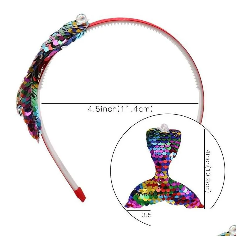 hair accessories baby girls headband nes fashion mermaid tail hairband bow headwrap sequins band hoop for kids girl beautif head acc