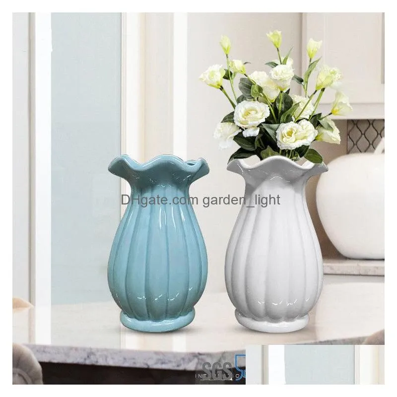 12x12x20cm ceramic flower vase lovely jardiniere home decoration ceramic vases lacework flower holder