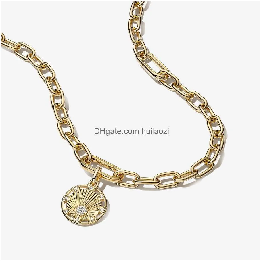 2023 designer bracelets styling double link charms pearl sun pendant bracelet diy fit pandoras me bead chain necklace jewelry christmas