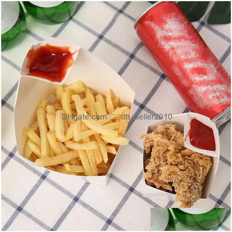 Disposable Take Out Containers French Fries Box Chips Bag Cup Party Take-Out Food Paper Package Fast Holder Drop Delivery Dhyn5