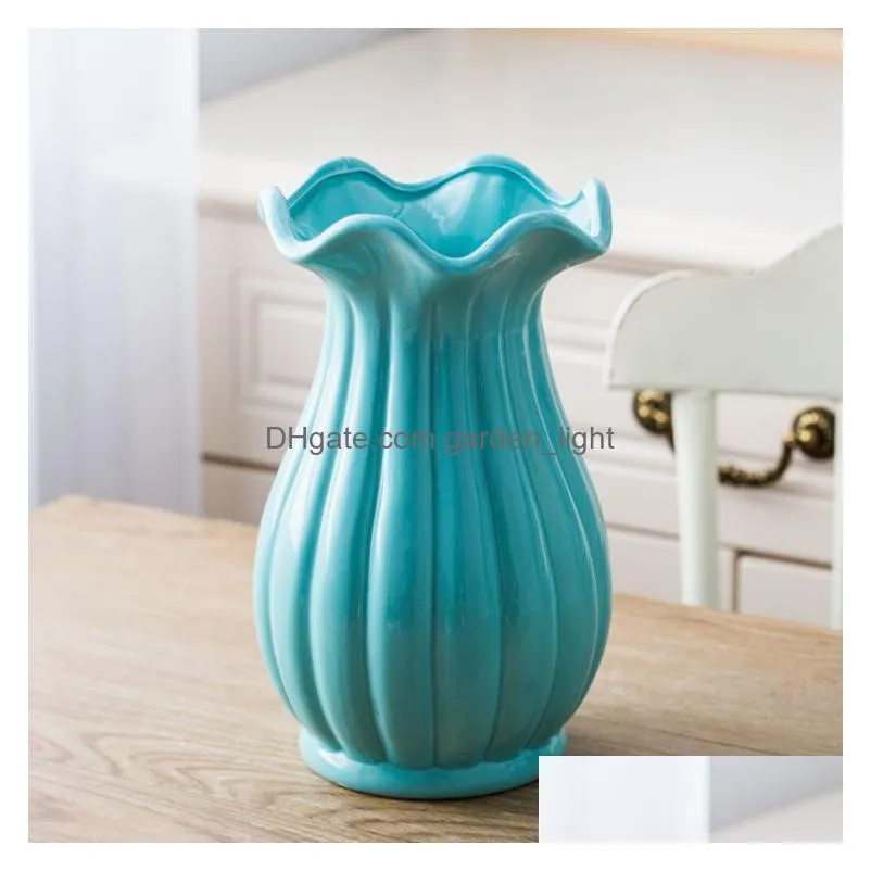 12x12x20cm ceramic flower vase lovely jardiniere home decoration ceramic vases lacework flower holder