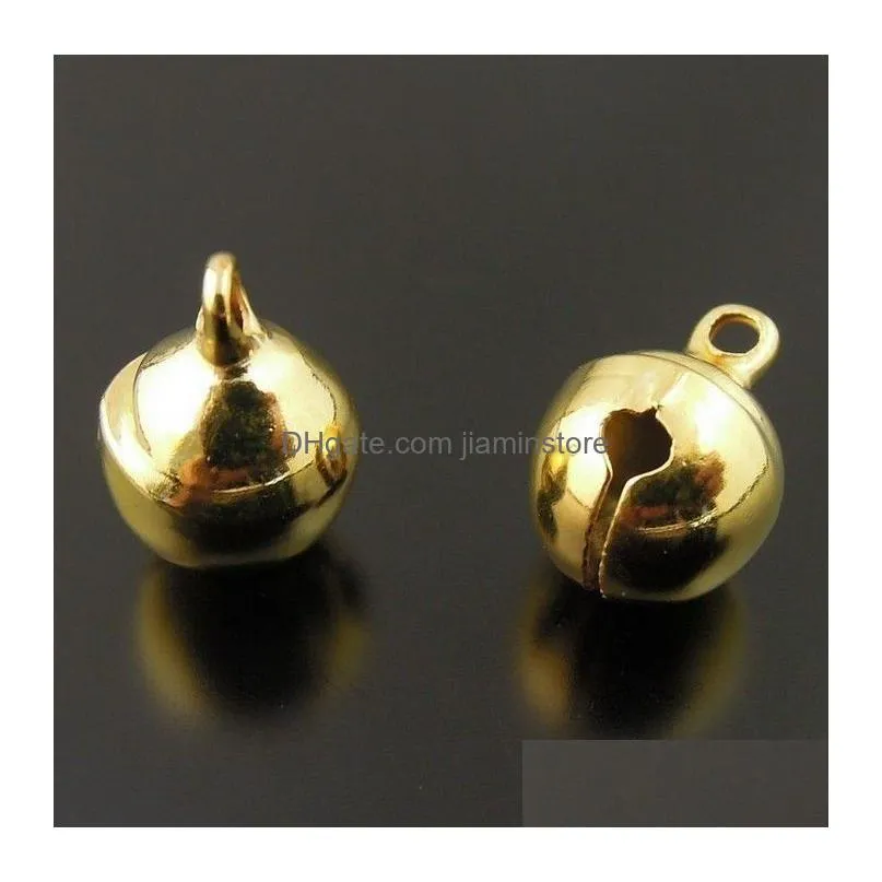 Charms 1000 Pcs 6Mm Gold Plated Jingle Bell Dangle Charms With Loop Small Bells Fit Festival Jewelry Pendants Charm Beads9828725 Drop Dhkan