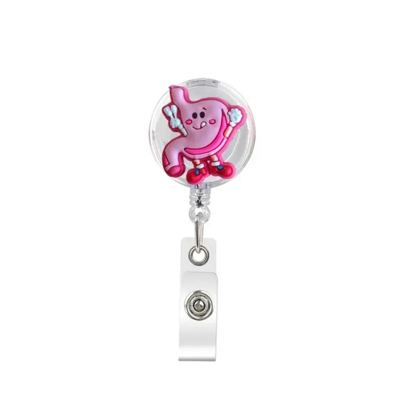 key rings the flowers retractable badge reel with alligator clip name nurse id card holder decorative custom drop delivery otra9