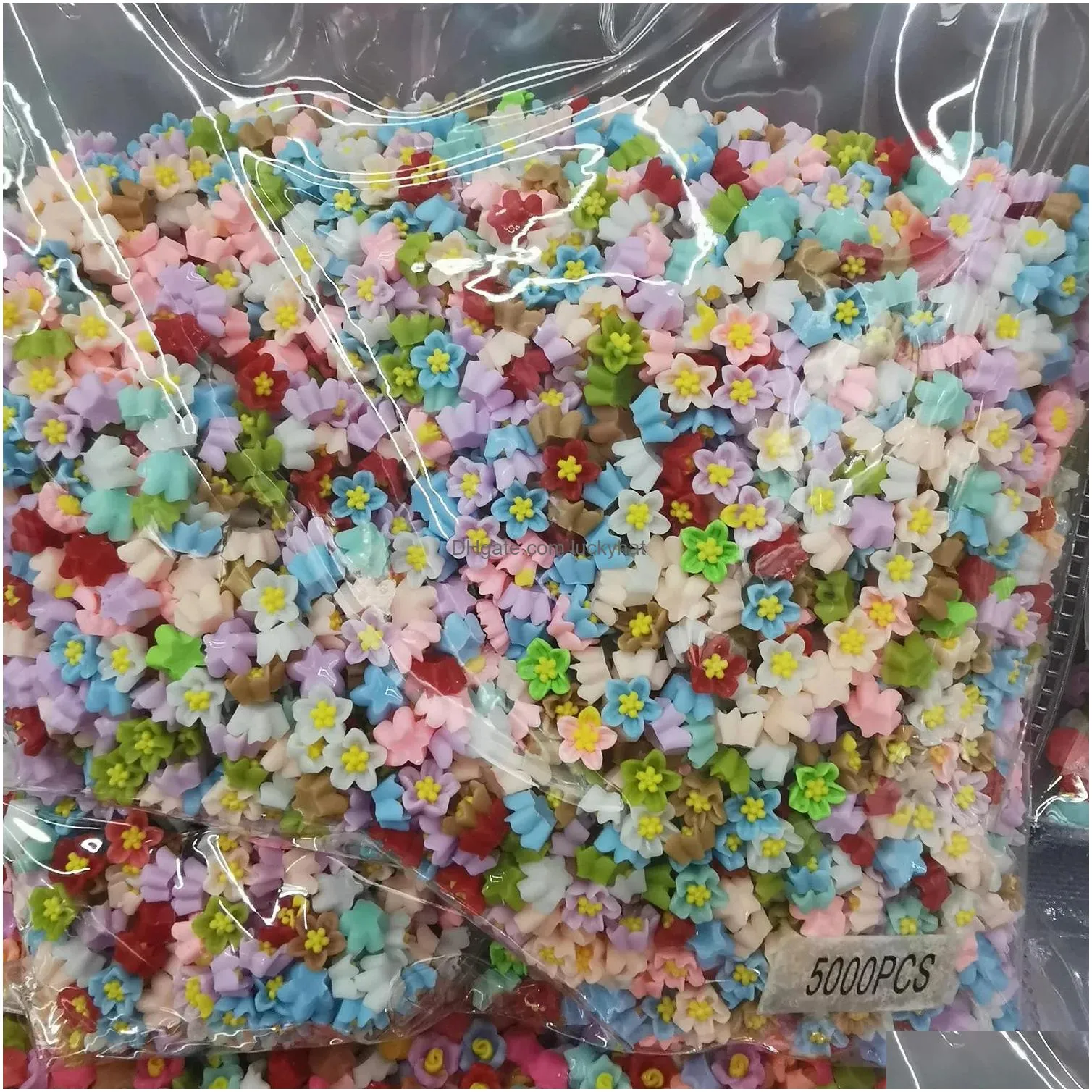 Jewelry Cleaners & Polish Components 5000Pieces 6Mm Diy Candy Cute Mini Flower Flat Half Beads.Sticker For Woman Finger Nail Slices J Dhgpr