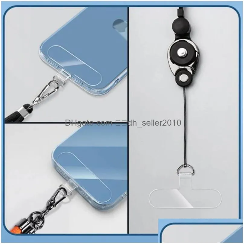 Party Favor Tpu Mobile Phone Anti-Lost Lanyard Card Gasket Nylon Detachable Hanging Cord Strap Tether Pad Drop Delivery Home Garden Fe Dhpt1