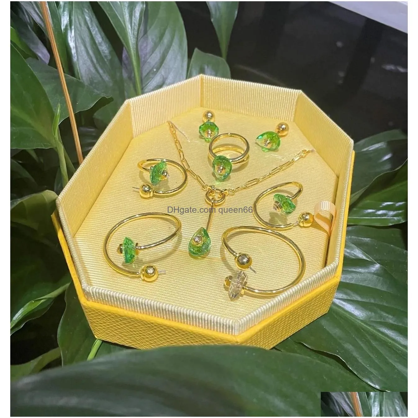 Bracelet & Necklace Sets 2023 Original Florere Necklace Bracelet Earrings For Women Luxury Fine Jewelry Flower Mesmera Zircon Crystal Dhubl