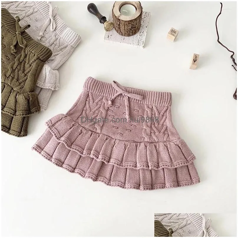 shorts autumn and winter baby girls clothes thicken knit skirt ruffle bloomers