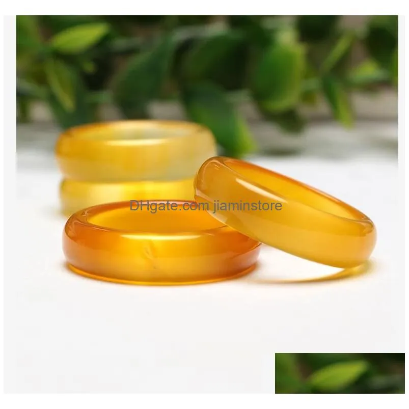 Band Rings Natural Agate Mti Color Ring Deli Very0123456787855775 Drop Delivery Jewelry Ring Dh0Tb