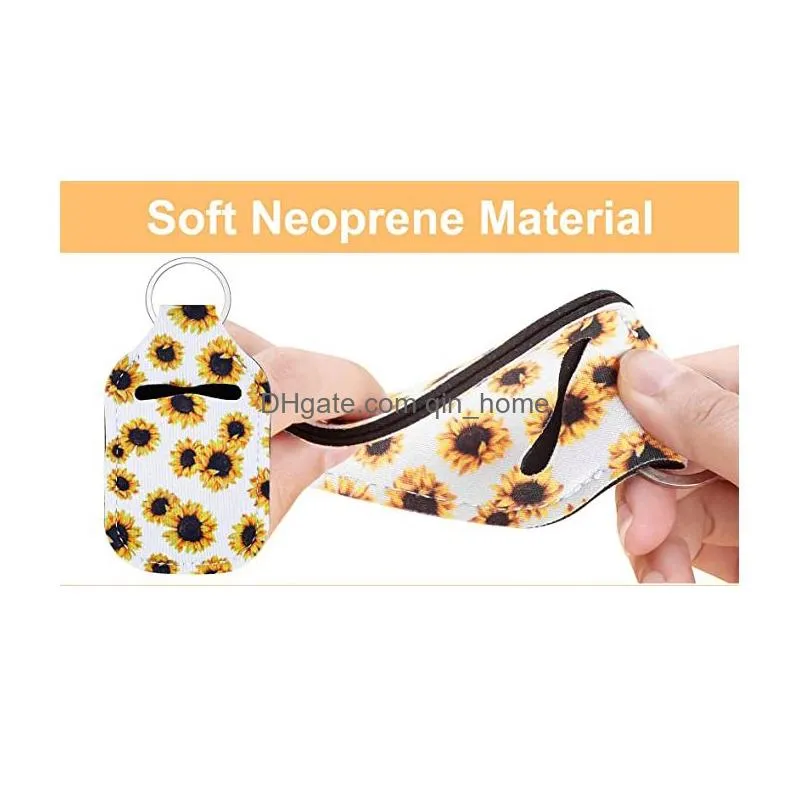 2 pieces self defense keychain set for party favor including 30ml hand sanitizer holder and wristlet lanyard 113 colors