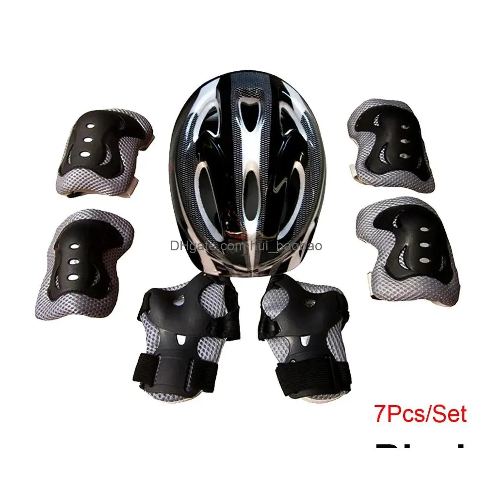 elbow knee pads 7pcs roller skating kids boy girl safety helmet knee elbow pad sets cycling skate bicycle scooter helmet protection safety guard