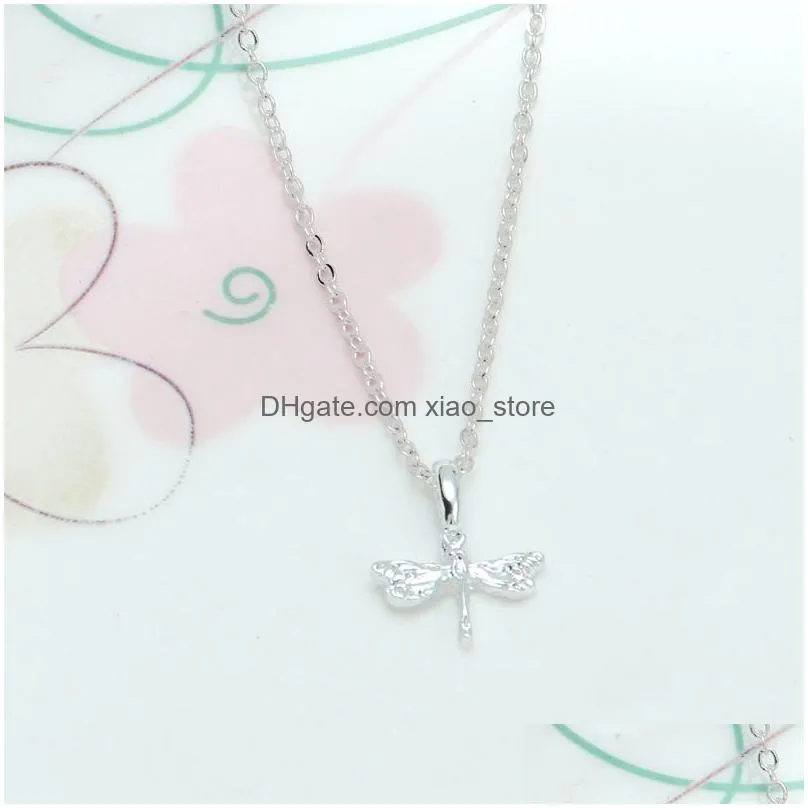 fashion spirit dragonfly pendant 18k gold plated designer necklace woman alloy south american womens choker silver necklaces jewelry with letters card