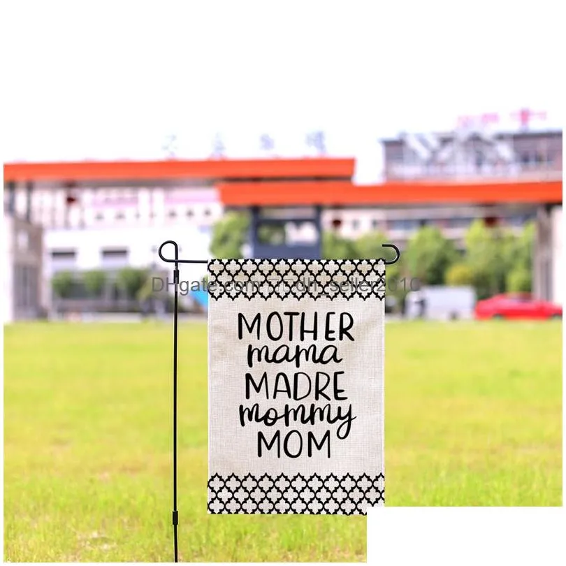 Banner Flags Happy Mothers Day Mommy Madre Garden Flag Best Mom Decoration Courtyard Yard Linen Material P270 Drop Delivery Home Garde Dhdyv