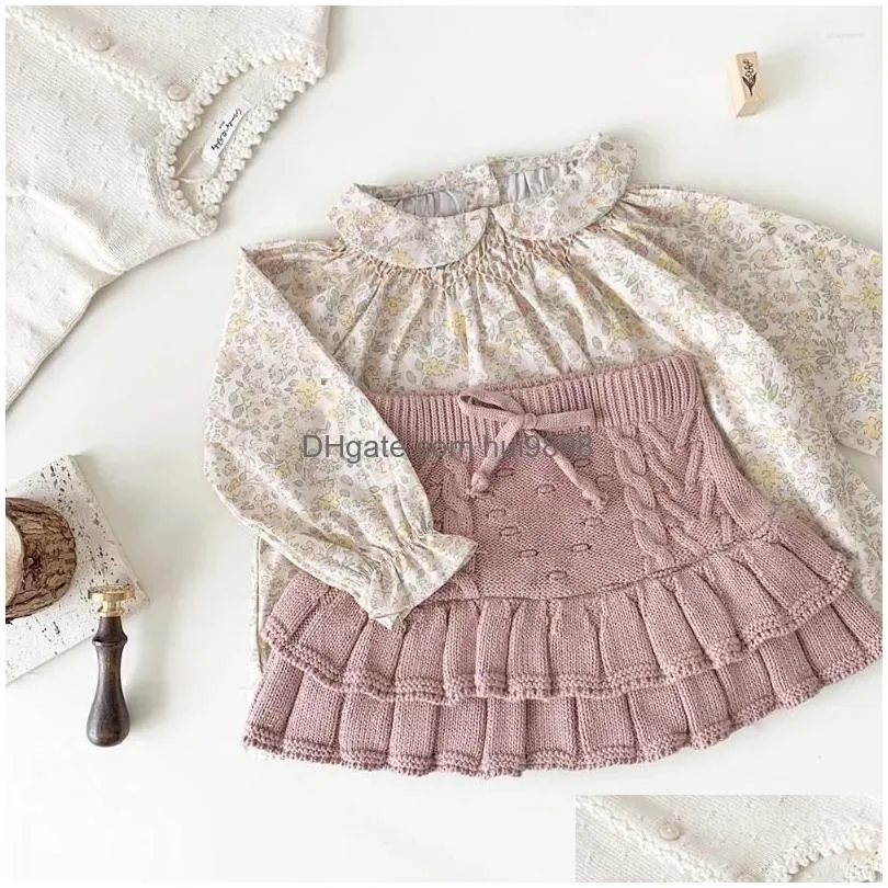 shorts autumn and winter baby girls clothes thicken knit skirt ruffle bloomers