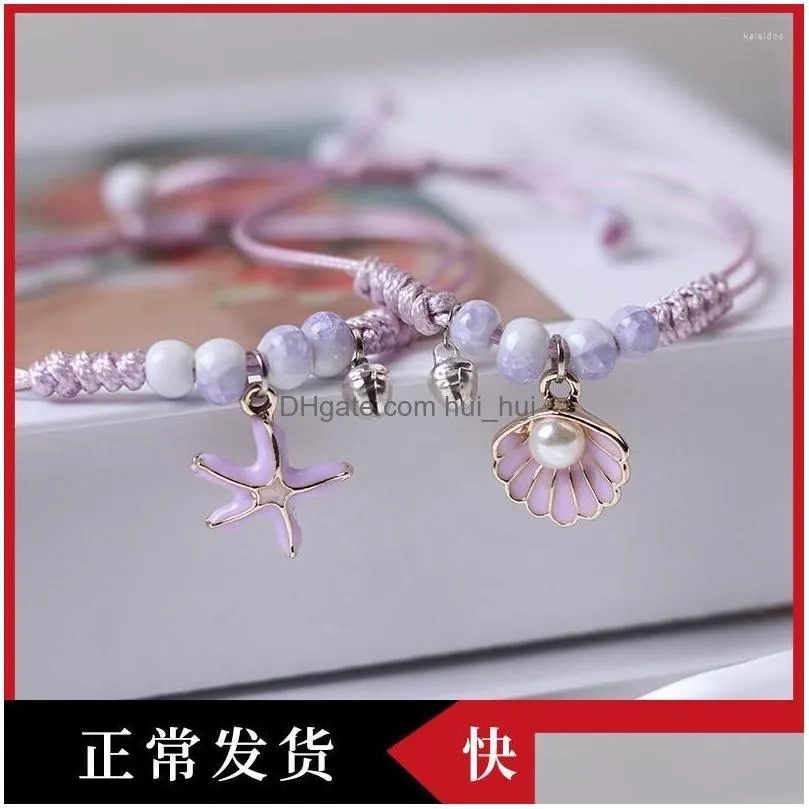 charm bracelets exquisite jewelry couple bracelet female beautiful starfish hand woven rope girlfriend student gift accessories