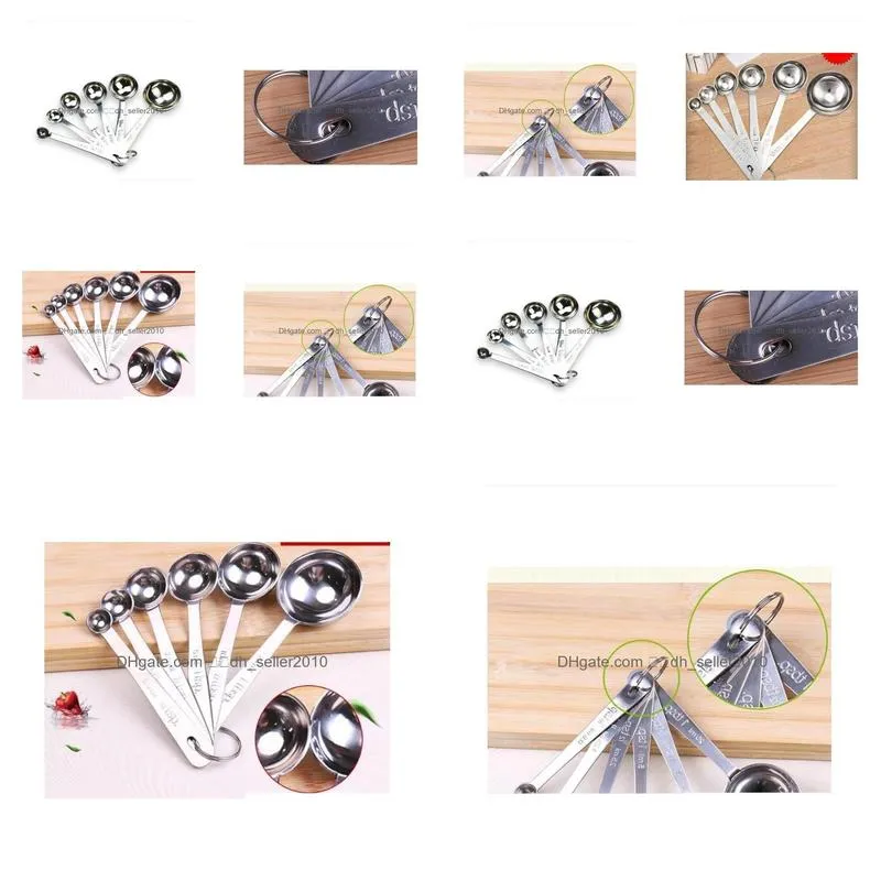 Measuring Tools 100 Sets Fashion 6Pcs Stainless Steel Measuring Spoons Cups Set Tools For Baking Coffee 6 Drop Delivery Home Garden Ki Dhzyg