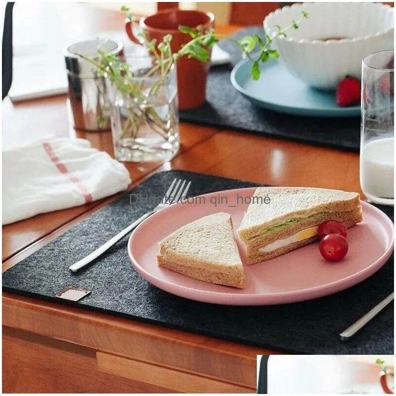 felt placemats coasters heat insulation pads thickened table mats 3pcs/ set