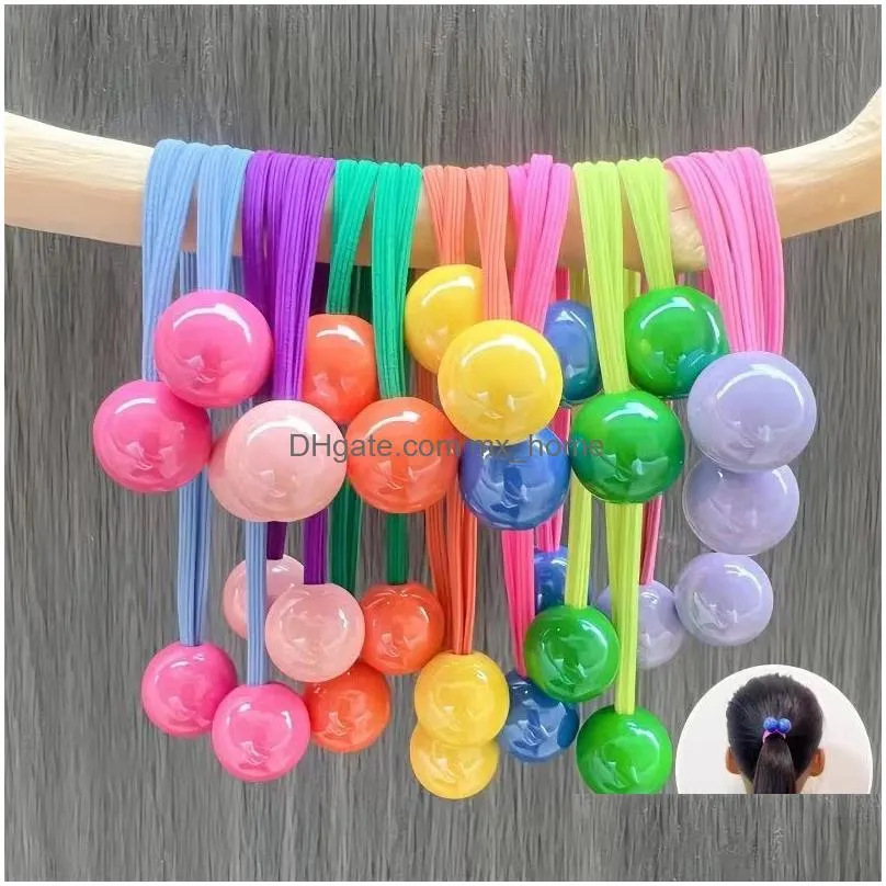 childrens candy color hair circle high quality high ponytail double head ball hair rope for girls innovative simplicity does not hurt the rubber