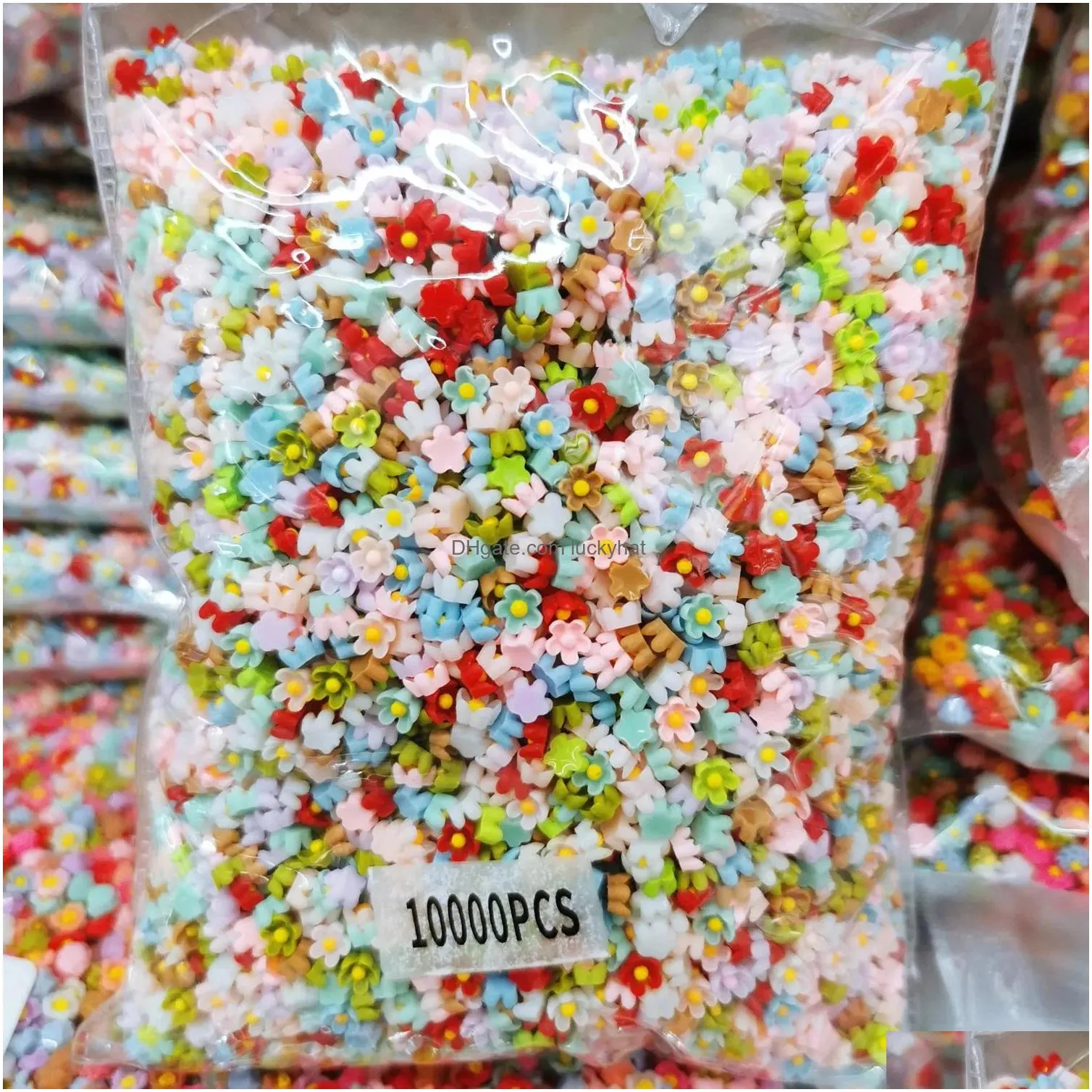 Jewelry Cleaners & Polish Components 5000Pieces 6Mm Diy Candy Cute Mini Flower Flat Half Beads.Sticker For Woman Finger Nail Slices J Dhgpr
