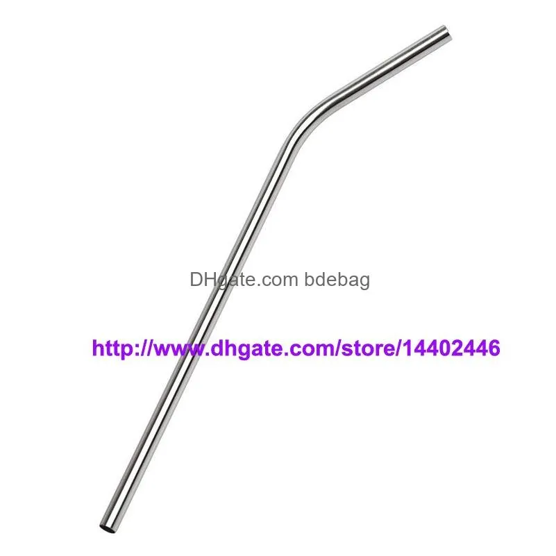 100pcslot stainless steel straw steel drinking straws 85quot 10g reusable eco metal drinking straw bar drinks pa8781264