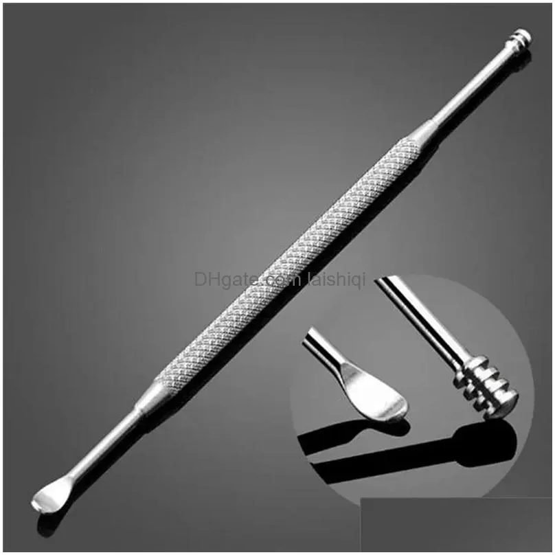 double ended stainless steel spiral ear pick spoon multifunctionear wax removal cleaner ear care beauty tool kit 50pcslot2965865