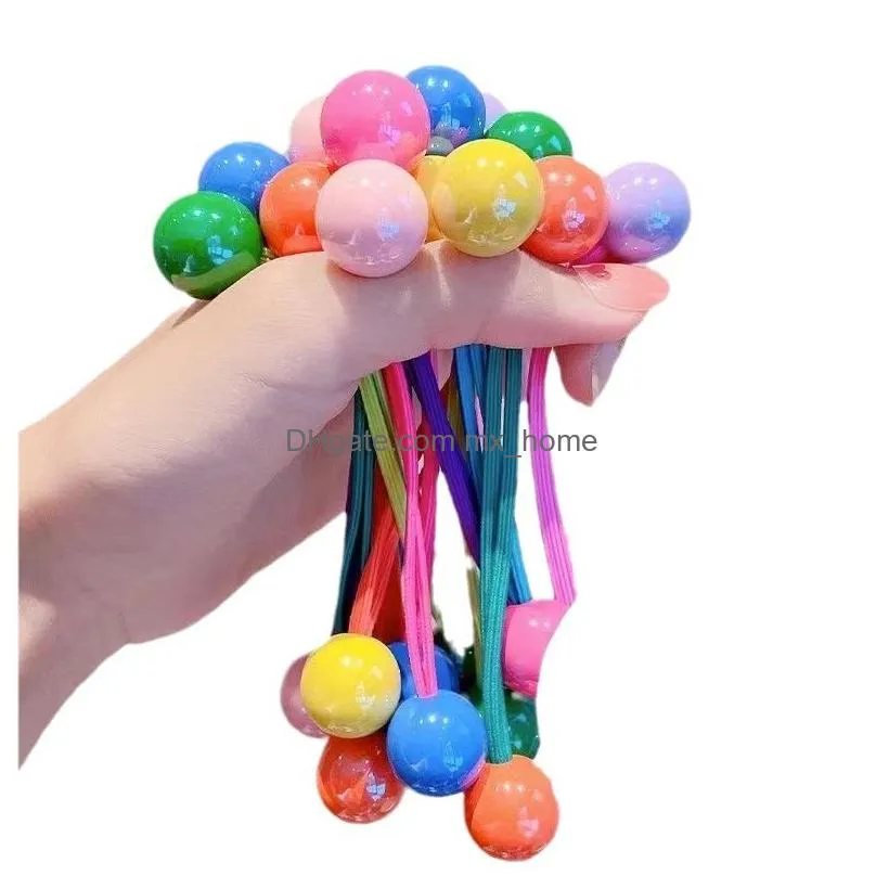 childrens candy color hair circle high quality high ponytail double head ball hair rope for girls innovative simplicity does not hurt the rubber