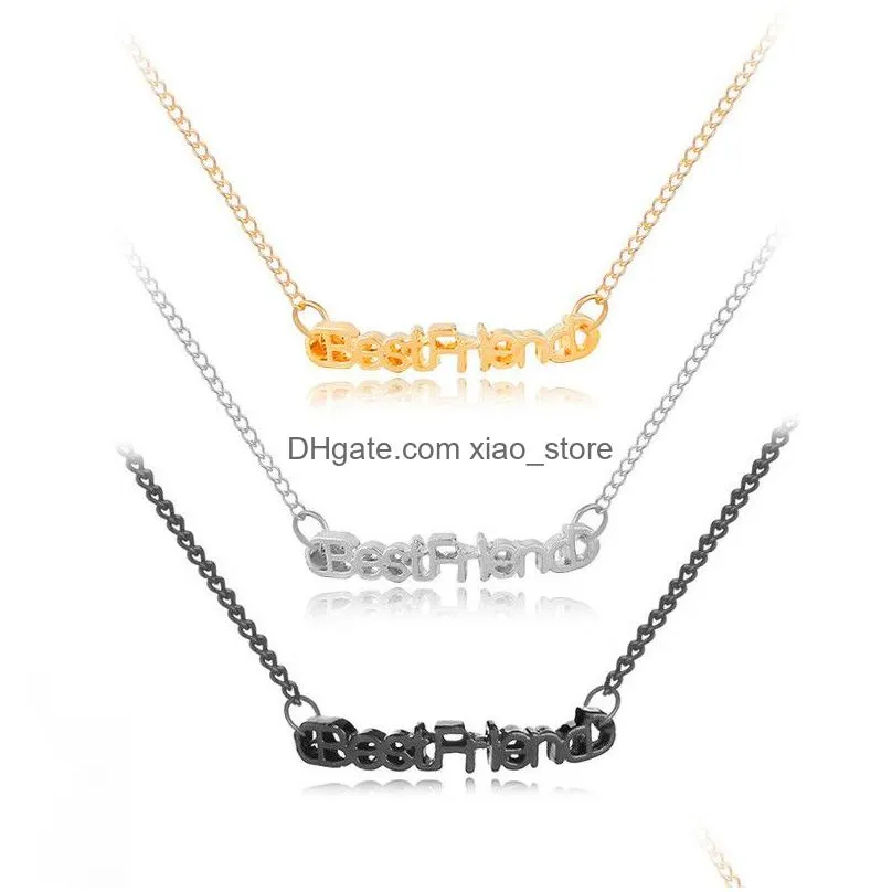  friends letter gold pendant necklace designer woman alloy silver plated necklaces pendants with chain for women jewelry chokers fashion accessories