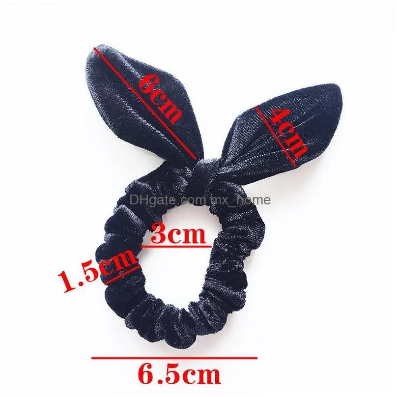  arrival girls velvet bunny ears elastic hair rope kids accessories ponytail rabbit children scrunchy hairbands