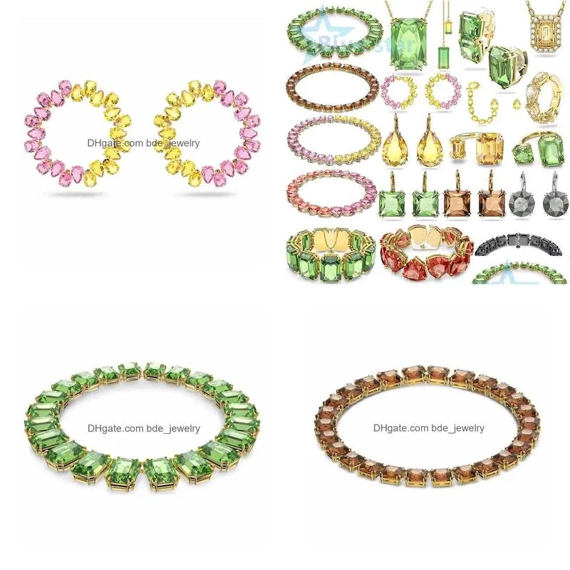 display 2022 summer trend ladies jewelry n crystal jewelry millenia jewelry bracelet necklace earring set womens party jewelry