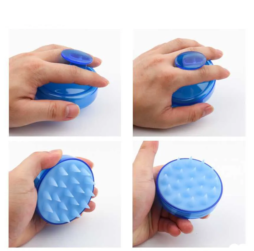 Silicone Scalp Massage Comb Handheld Round Soft Shampoo Brush Portable Hair Clean Tool Hair Care Women Beauty Bathroom Combs